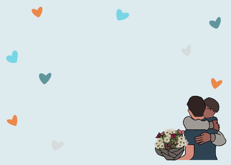 Hug themed digital invitation card.