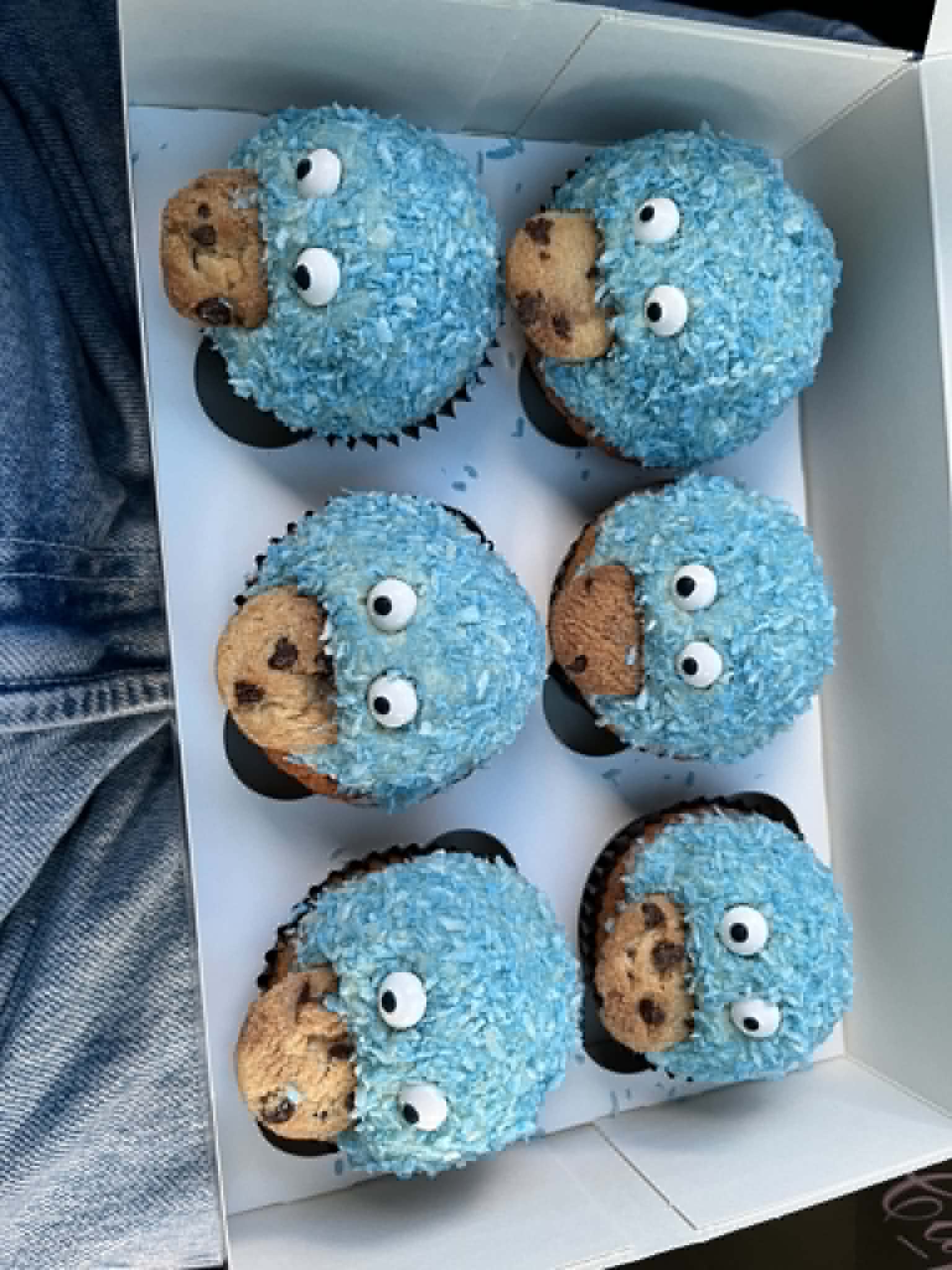 Blue monster cupcakes.