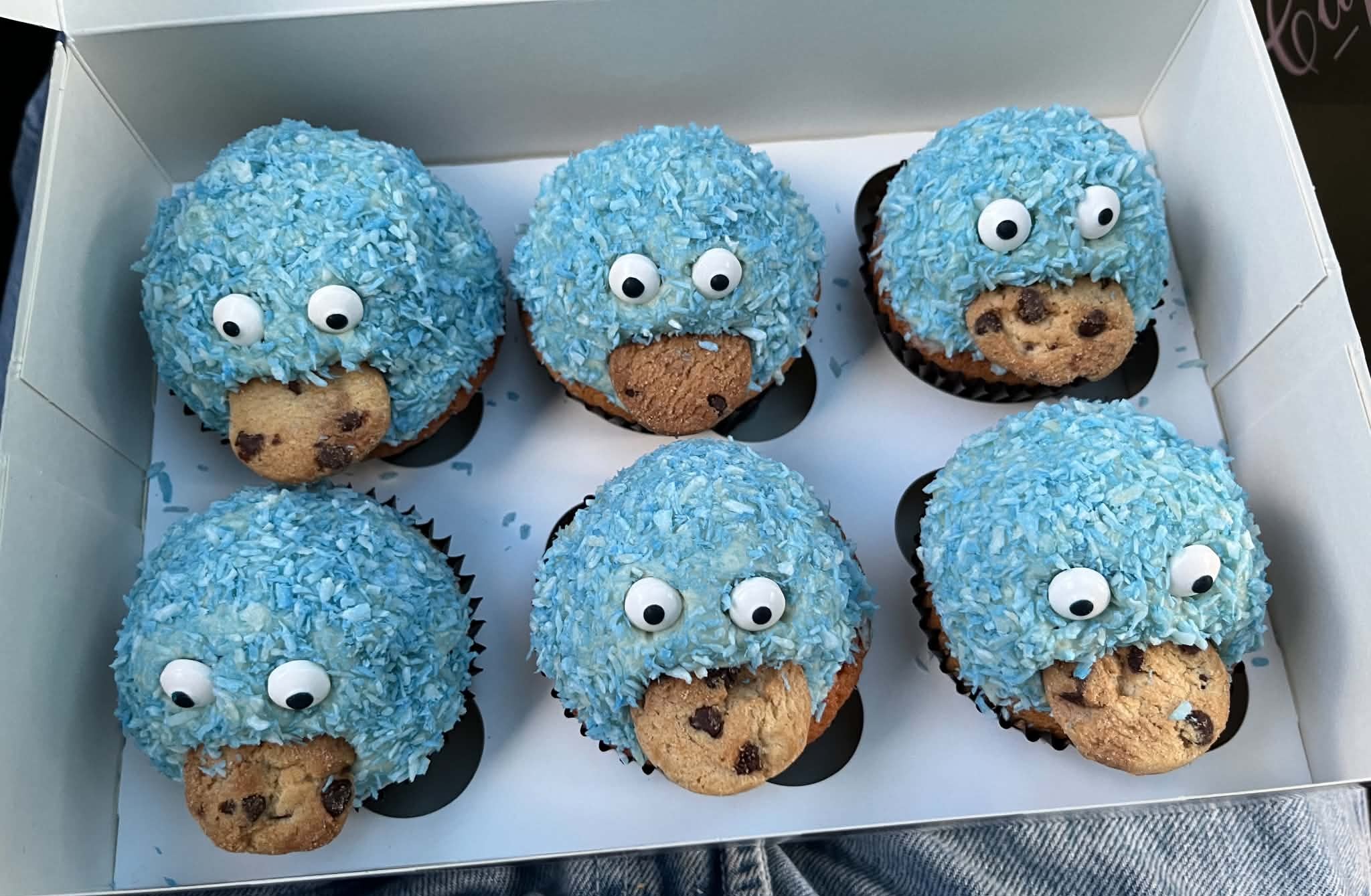 Blue monster cupcakes.