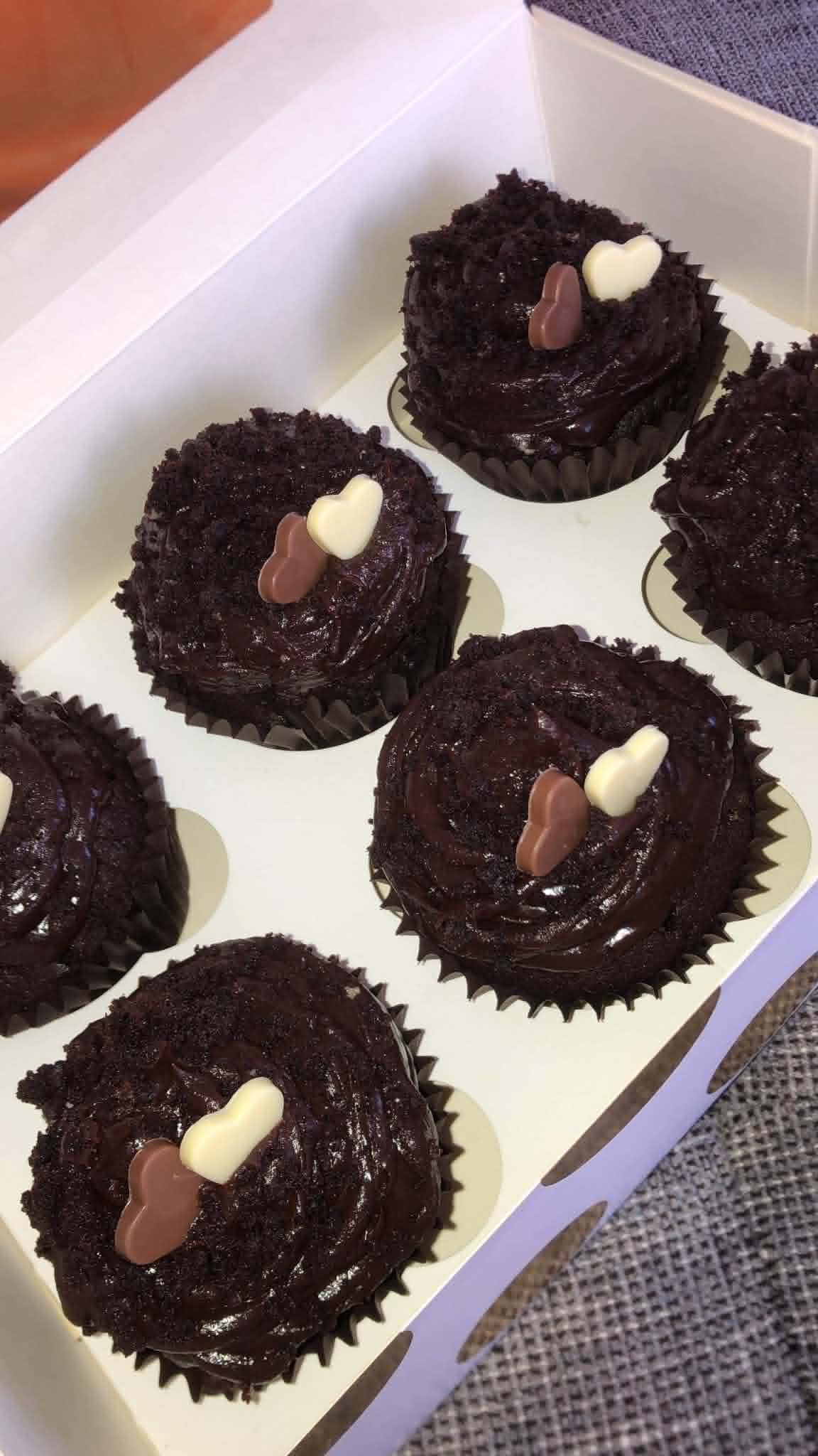 Triple chocolate cupcakes.